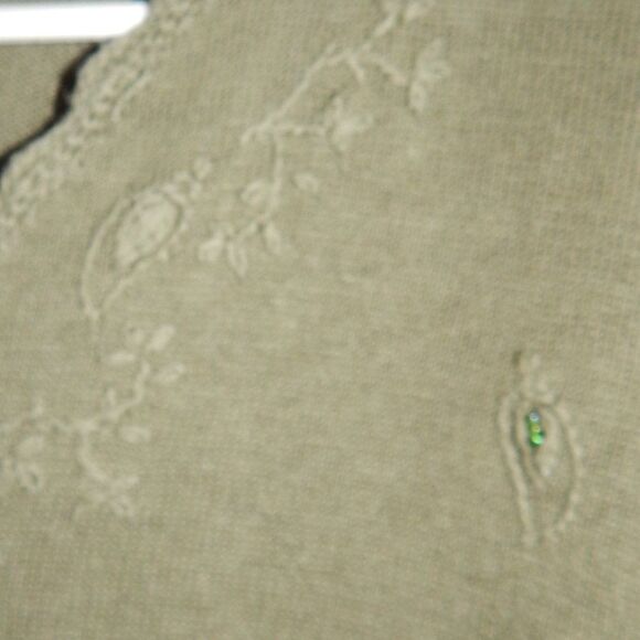 KATHIE LEE women's small thin olive green button front cardigan sweater - Picture 9 of 11